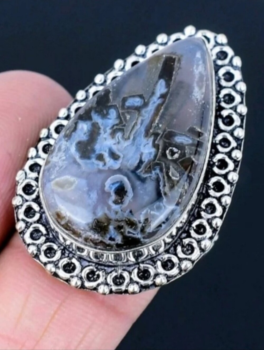 Turkish Stick Agate Gemstone Jewelry 925 Sterling Silver Handmade Ring